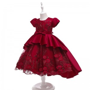 Wholesale Children's Clothing Embroidery Fancy Dresses for Girls Party Wedding Birthday Flower Girl Frock Ball Gown Dress