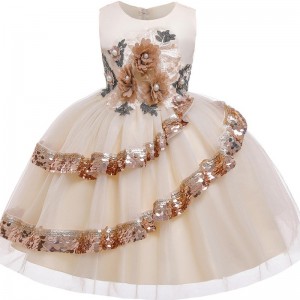 2022 Summer Baby Girl Dress Elegant Girls Kids Dresses Children Clothes Flower Princess Wedding Evening Party Dress