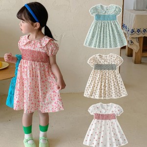 Summer Clothes Charming Girls Dress Cotton Casual Print Children Dresses 2022 New Cute Baby Clothing Wholesale 2-7 Years Old