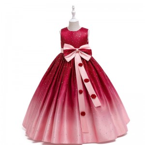 Wholesale Gradient Color Kids Fancy Dresses for Girls Party Wedding Birthday Flower Girl Frock Ball Gown Dress