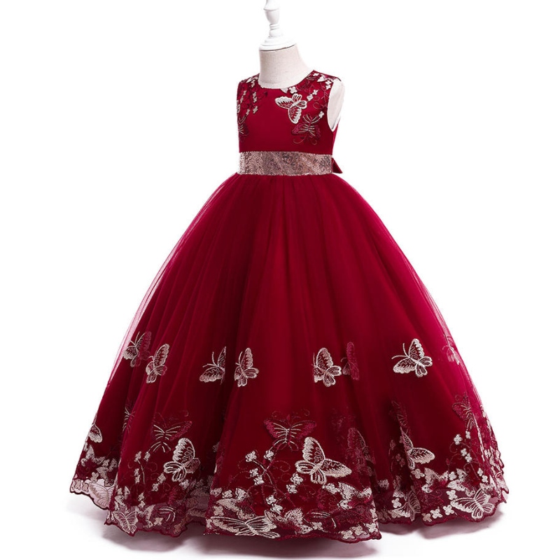 Wholesale Girl Wedding Dress Elegant Baby Girls Embroidery Design Kid Dresses for Birthday Party Ball Gown Dress
