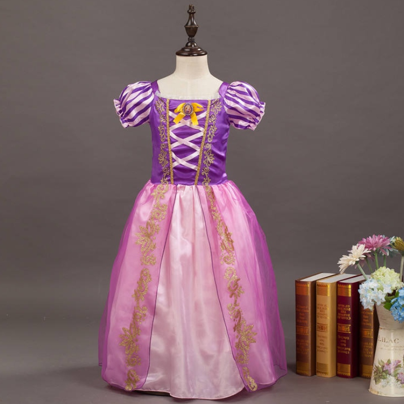 Girls Rapunzel Princess Cosplay Dresses Party Gift Mesh Ball Gown Birthday Movie Costume