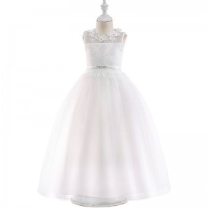 2022 Girl Party Dress Elegant White Bridesmaid Princess Kids Dresses For Girls Clothes Children Wedding Dress 10 12 Years