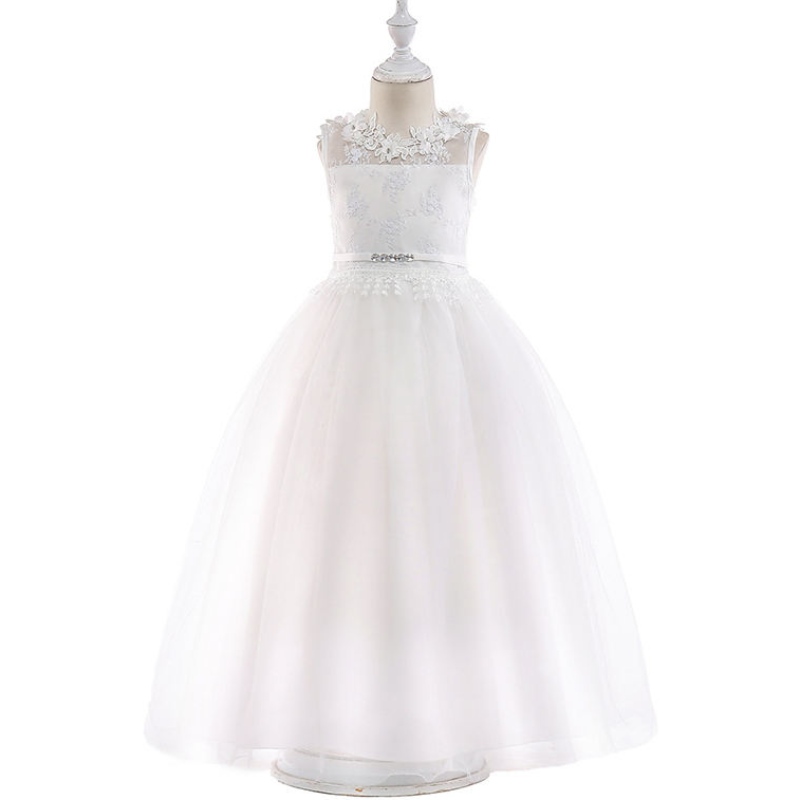 2022 Girl Party Dress Elegant White Bridesmaid Princess Kids Dresses For Girls Clothes Children Wedding Dress 10 12 Years