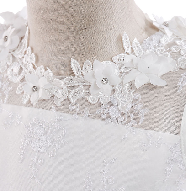 2022 Girl Party Dress Elegant White Bridesmaid Princess Kids Dresses For Girls Clothes Children Wedding Dress 10 12 Years