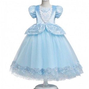 Blue princess Dress for Girls Halloween Party Cosplay Costume Kids Princess Dress Up