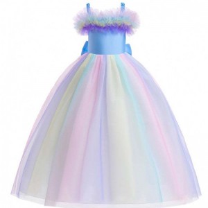 Flower Girl Unicorn Dress Wedding Baby Girl Outfits Children's Long Tutu Dresses For Girls Birthday