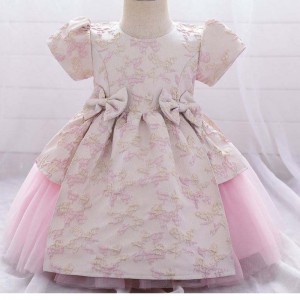 Meiqii 0-6Years Satin Tulle Kids Flower Party Wear Child Newborn Mini Princess Dress Girl Baptsim Clothing L1975XZ