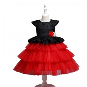 Children's Mesh Princess Dress Cake Tutu Skirt for Birthday Piano Performance Party