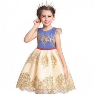 2020 New Children's Clothing Maxi Leak Back Girl Dress Lace Princess Dress L5192