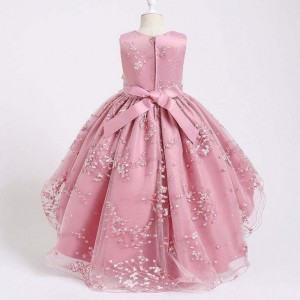 kids party dress Tailing Princess Skirt Girl wedding flower girl dresses with beautiful lace