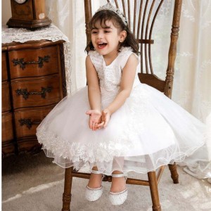 BAIGE Latest girls dresses infant clothing Tulle flower Dress for Girl Party Evening Dress N2111