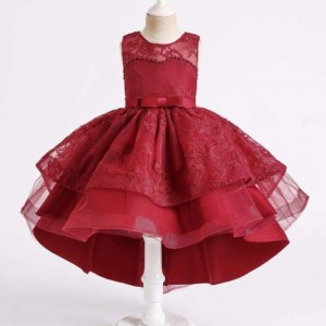 New design party wear dress for baby girl children clothes girls pearl dress girls evening gowns 2158