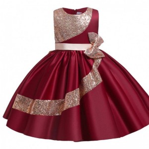 BAIGE 10Years Amazon Sequined Children's Girl Party Dress Girls Wedding Party Ball Gown L5283
