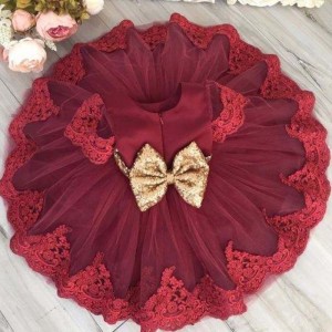 BAIGE Wholesale Children Girl Dress Cute Girl Costume Gold line Children Party Dresses L1926XZ