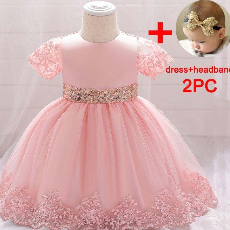BAIGE Wholesale Children Girl Dress Cute Girl Costume Gold line Children Party Dresses L1926XZ