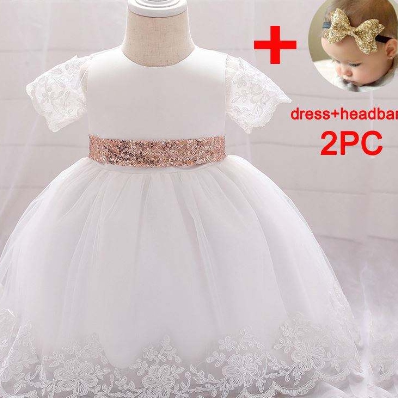 BAIGE Wholesale Children Girl Dress Cute Girl Costume Gold line Children Party Dresses L1926XZ