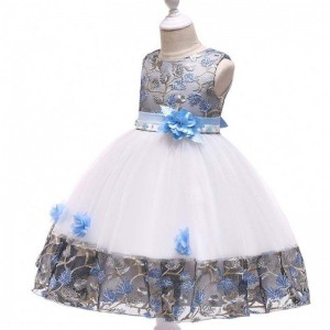 New Arrival Flutter Sleeveless Baby Girl Birthday Party Dress Children Frocks Designs For 8 Years Old Kids L5045