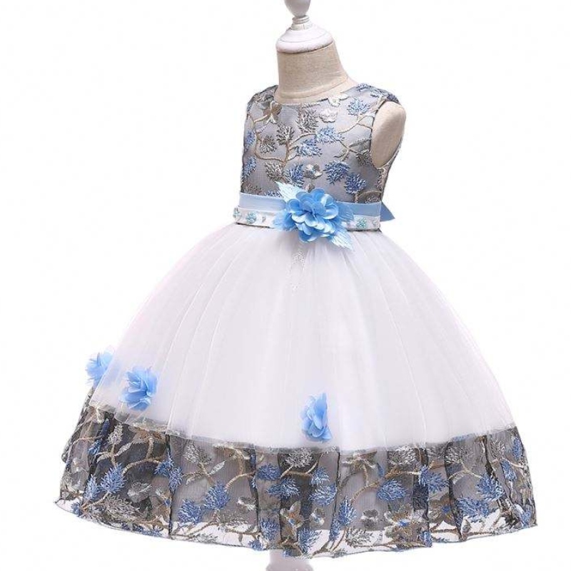 New Arrival Flutter Sleeveless Baby Girl Birthday Party Dress Children Frocks Designs For 8 Years Old Kids L5045