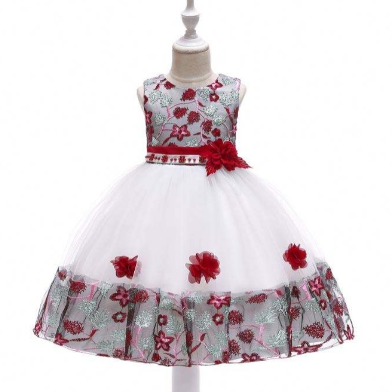 New Arrival Flutter Sleeveless Baby Girl Birthday Party Dress Children Frocks Designs For 8 Years Old Kids L5045