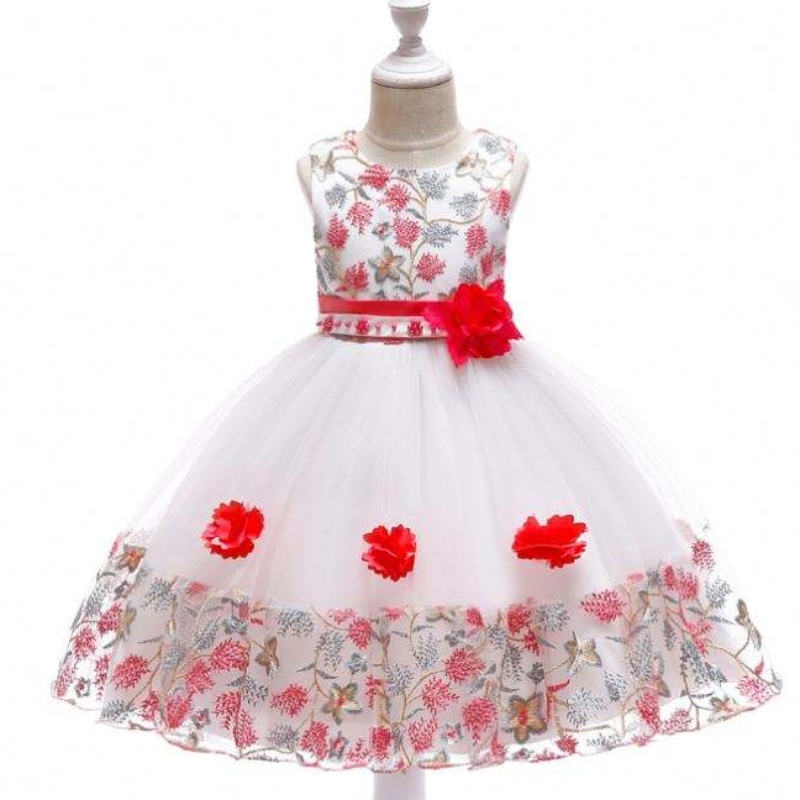 New Arrival Flutter Sleeveless Baby Girl Birthday Party Dress Children Frocks Designs For 8 Years Old Kids L5045