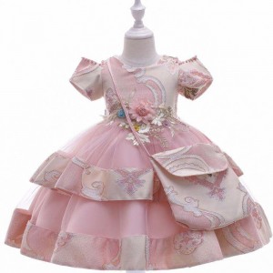 BAIGE Amazon Hot Sale New Wedding Event Frock Birthday Ceremony Girl Party Dress Kids 3-8Years Old Girl Fancy Dresses L5212