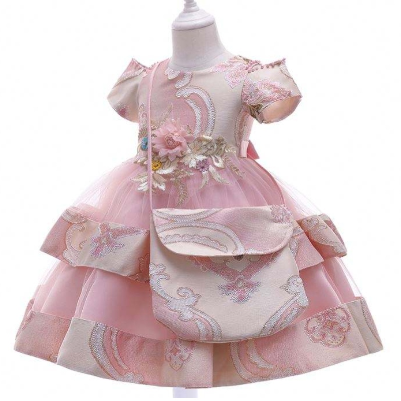 BAIGE Amazon Hot Sale New Wedding Event Frock Birthday Ceremony Girl Party Dress Kids 3-8Years Old Girl Fancy Dresses L5212