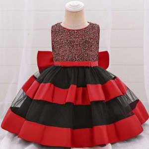 High quality kids garments children frock design costumes baby girl baptism dress L1919XZ