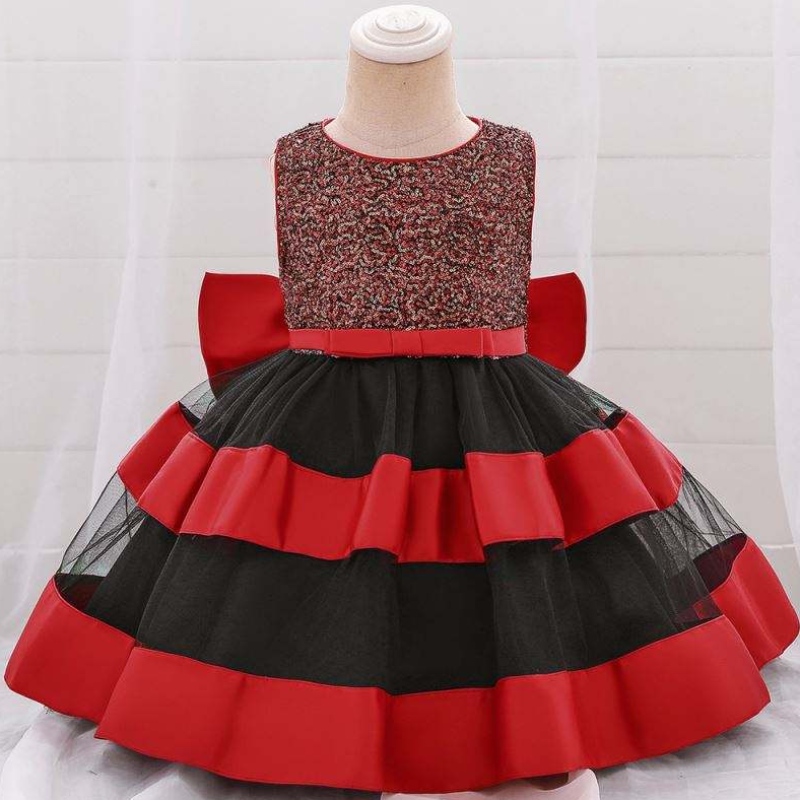 High quality kids garments children frock design costumes baby girl baptism dress L1919XZ
