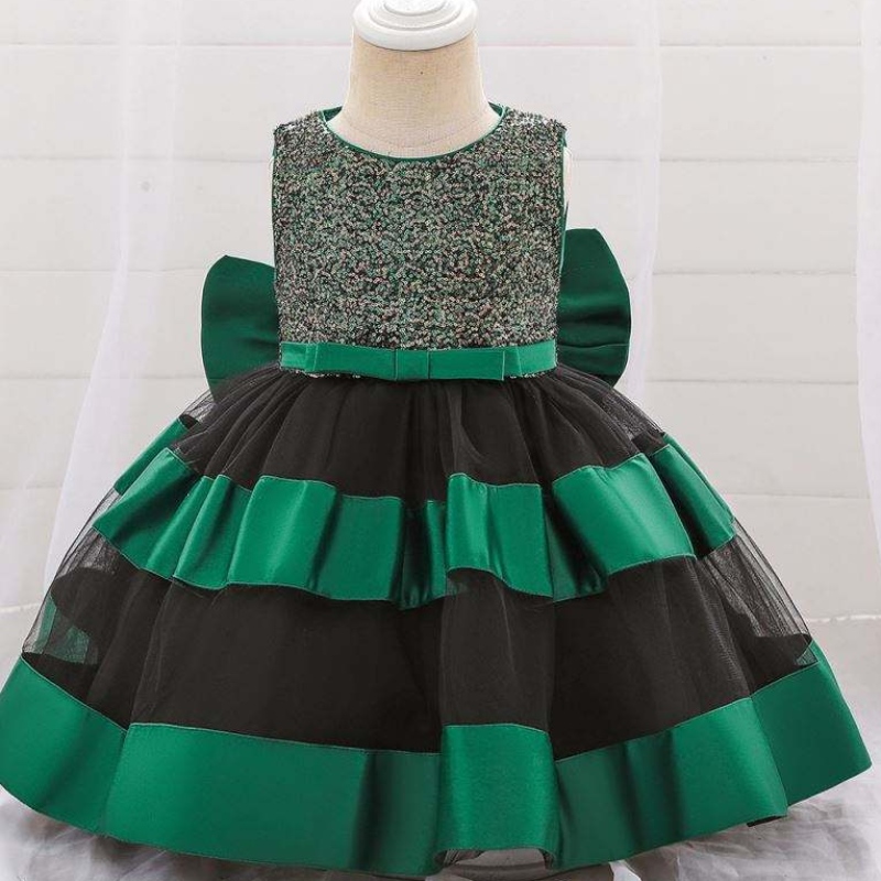 High quality kids garments children frock design costumes baby girl baptism dress L1919XZ