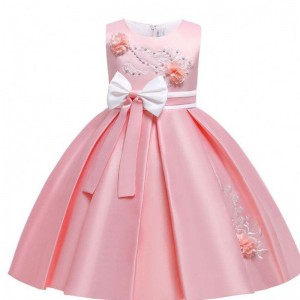 BAIGE Satin Pattern 4years Children Ball Gown Kids Flower Girl Party Dress L5285