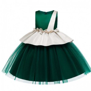 BAIGE Layered Dress Green color wedding dresses for kids children flowers dress