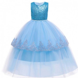 BAIGE elegant Sequined princess dress design for children clothing girls summer long dresses 2022