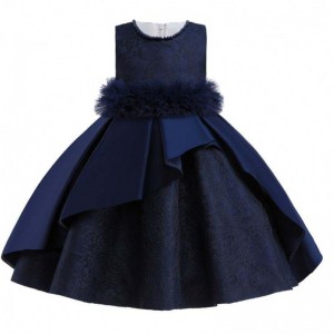 BAIGE High Quality Kids Party Dress Baby Embroidery Frock Children Weeding Ball Gown