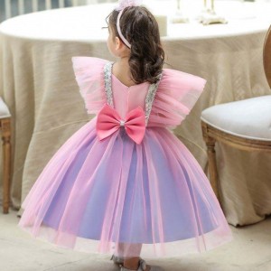 BAIGE Summer Puffy Flower Girl Birthday Dress Full Moon Kids Wedding Tutu Party Dress L2065XZ