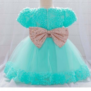 Wholesale Latest Children Birthday Baptism Dress Newborn Baby Designs With Headband L1941xz