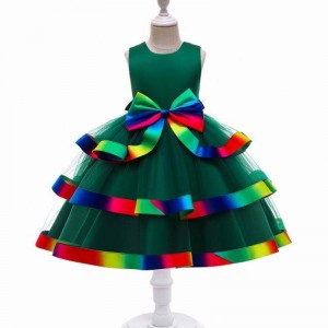 BAIGE Baby Girls Layered Princess Dress New Fashion Kids Wedding Party Wear Ball Gown