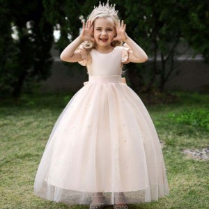 4-14 Years Flower Lace Dress Girls Clothes Princess Party Pageant Long Gown Kids Dresses for Girls Wedding Evening Clothing