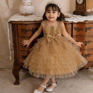 BAIGE High Quality Kids Birthday Party Dress Infant Tutu Princess Flower Girl Wedding Gown N2118