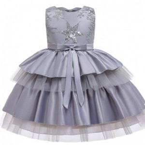 Hot selling kids clothing baby clothes flower girls cute sleeveless girl party dress L5158