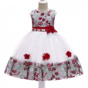 Best Seller Kids Flower Party Dress Children Fancy Girl Frock Baby Mini Birthday Clothing L5045