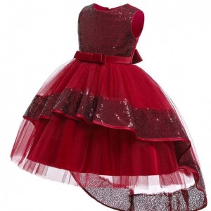 High Quality Children Little Girls Trailing Wedding Party Ballroom Dancing dresses