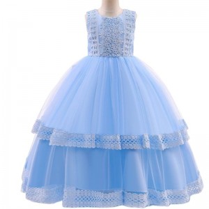 BAIGE Flower Girl Frock Designs 4-15Years Teenager Wedding Ball Gown Lace Applique Party Dresses