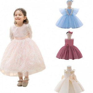 BAIGE Wholesale Newborn Baby Girl Birthday Evening Party Children Clothes kids Summer dress