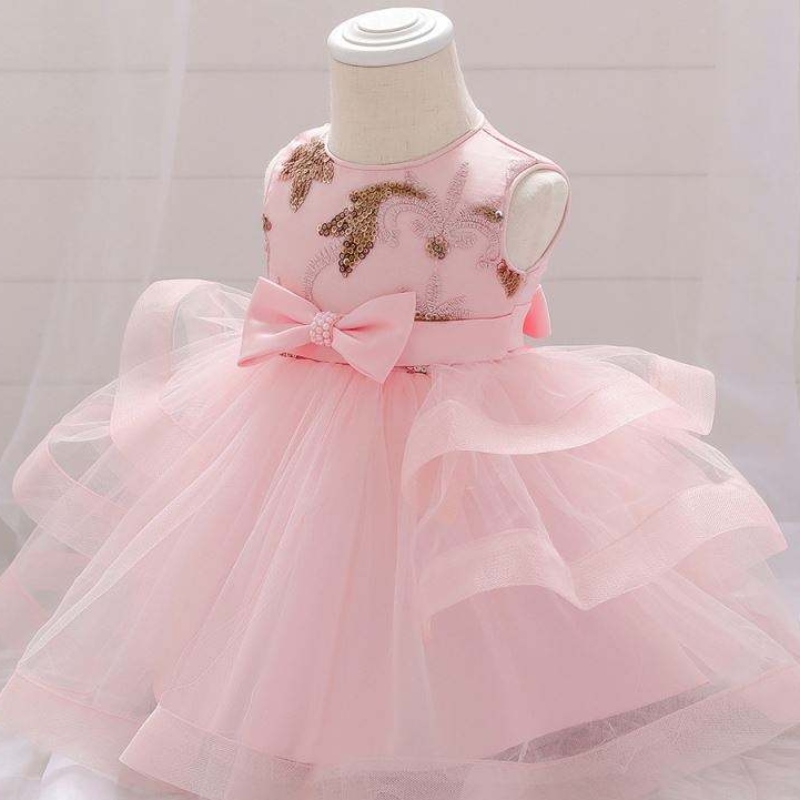 2021Summer New Girls 2-6 Years Toddler Party Wear Infant Princess Spanish Birthday Lace Children Dresses With Bow Waistl L1929XZ
