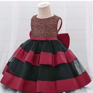 BAIGE Wholesale Girl Clothes Fluffy Prom Maxi Fashion Layered Cake Dress Formal Applique Girl Princess Dresses For kids L1919xz