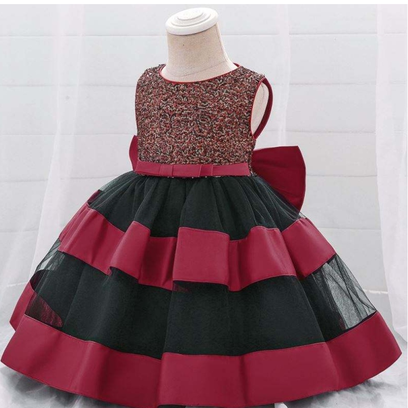 BAIGE Wholesale Girl Clothes Fluffy Prom Maxi Fashion Layered Cake Dress Formal Applique Girl Princess Dresses For kids L1919xz