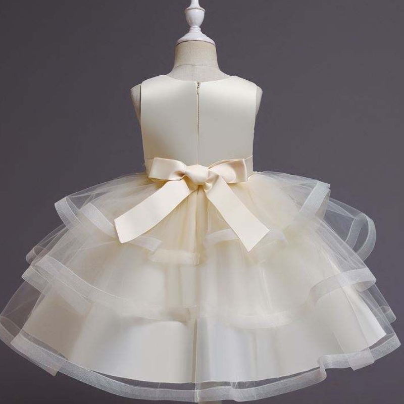 BAIGE Flower Girl Dress Kids Party Gown baby Tutu Princess Dress With bead Knee length Birthday Clothing
