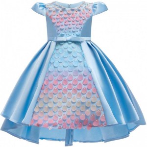 BAIGE New Design Kids Sequined Bow Girl Frock Girls Party Dresses Beautiful Princess Dress