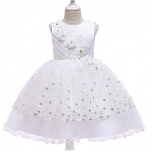 2020 Children Clothes Stock Baby Girl Kids Frock Design Flower Baby Girl Birthday Party Dress L5201